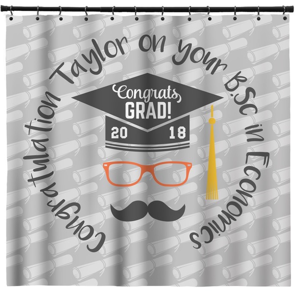 Custom Hipster Graduate Shower Curtain - 71" x 74" (Personalized)
