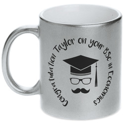 Hipster Graduate Metallic Silver Mug (Personalized)