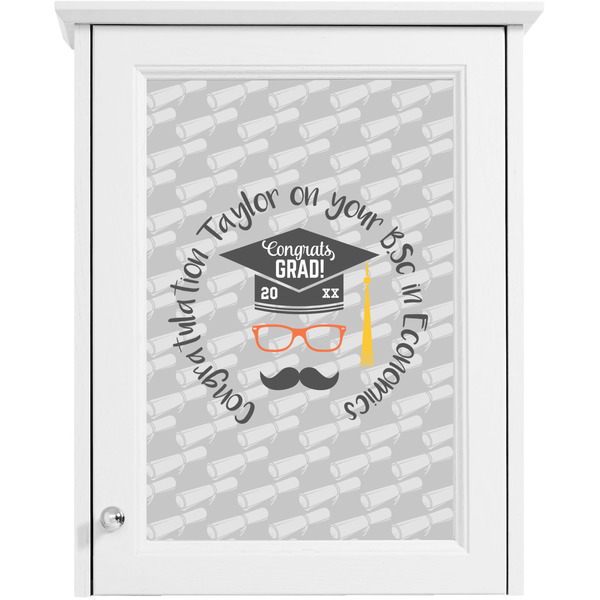 Hipster Graduate Single White Cabinet Decal