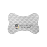 Hipster Graduate Bone Shaped Dog Food Mat (Small) (Personalized)