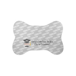Hipster Graduate Bone Shaped Dog Food Mat (Small) (Personalized)