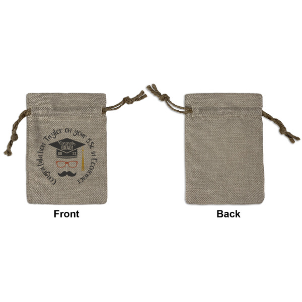 Hipster Graduate Small Burlap Gift Bag - Front Approval