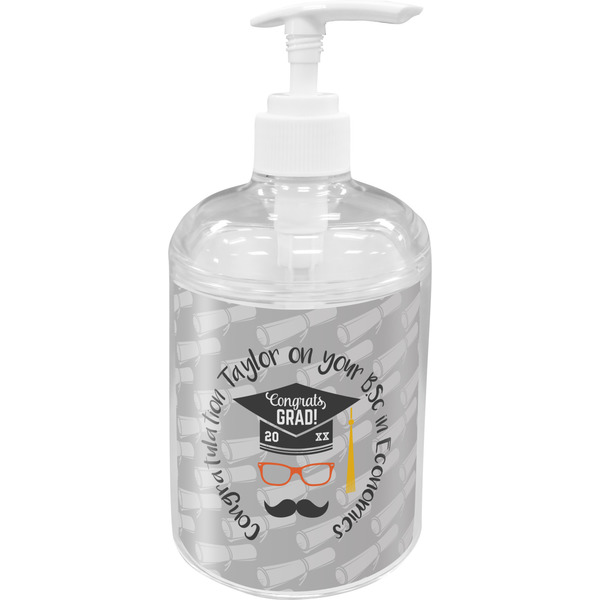 Custom Hipster Graduate Acrylic Soap & Lotion Bottle (Personalized)