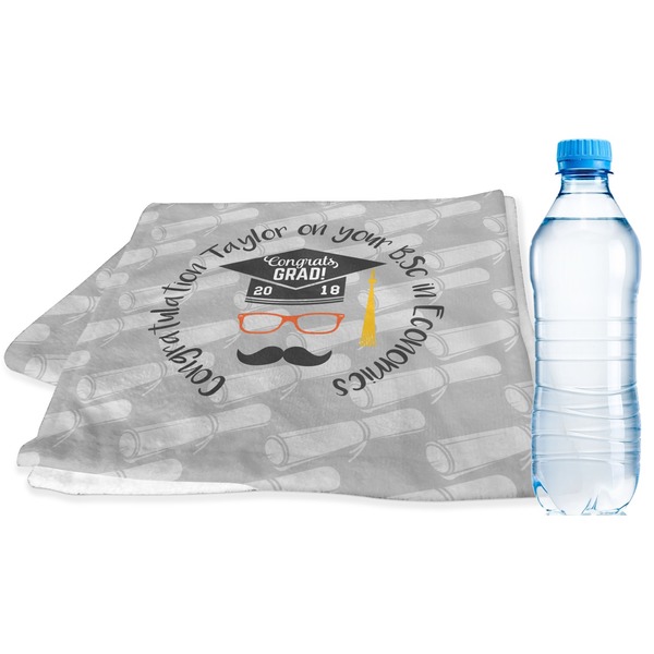 Custom Hipster Graduate Sports & Fitness Towel (Personalized)