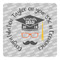 Hipster Graduate Square Decal - Small (Personalized)