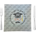 Hipster Graduate Glass Square Lunch / Dinner Plate 9.5" (Personalized)