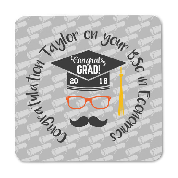 Hipster Graduate Square Fridge Magnet - FRONT