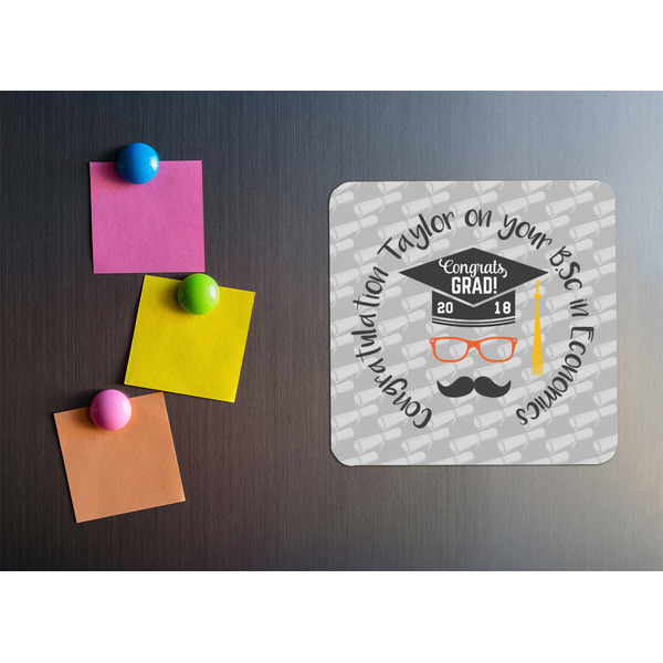 Hipster Graduate Square Fridge Magnet - LIFESTYLE