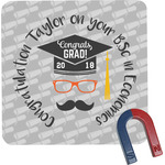 Hipster Graduate Square Fridge Magnet (Personalized)