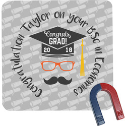 Hipster Graduate Square Fridge Magnet (Personalized)
