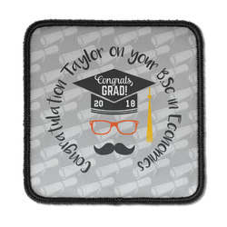 Hipster Graduate Iron On Square Patch w/ Name or Text