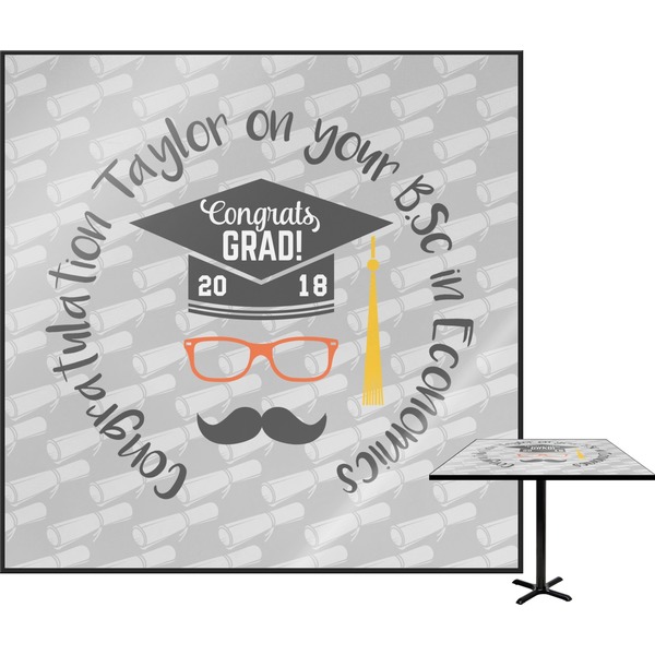 Custom Hipster Graduate Square Table Top - 24" (Personalized)