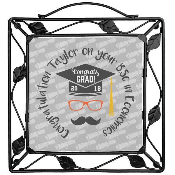 Custom Hipster Graduate Square Trivet (Personalized)