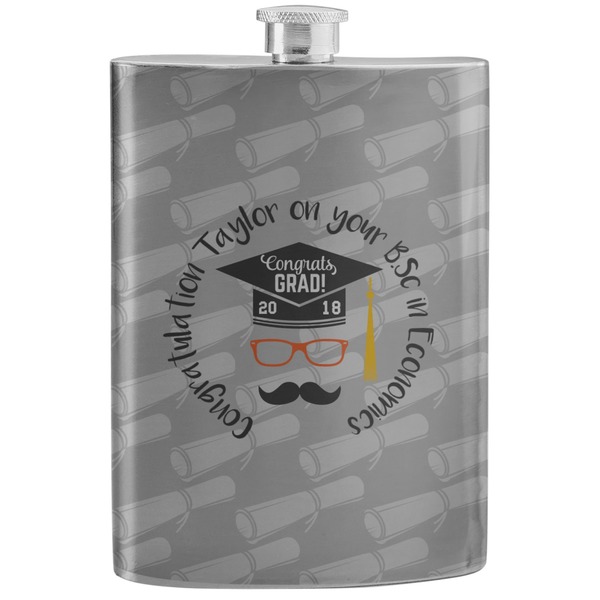 Custom Hipster Graduate Stainless Steel Flask (Personalized)