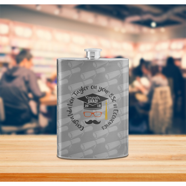 Hipster Graduate Stainless Steel Flask - LIFESTYLE 2