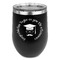 Hipster Graduate Stainless Wine Tumblers - Black - Double Sided - Front
