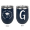 Hipster Graduate Stainless Wine Tumblers - Navy - Double Sided - Approval