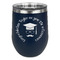 Hipster Graduate Stainless Wine Tumblers - Navy - Double Sided - Front