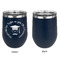 Hipster Graduate Stainless Wine Tumblers - Navy - Single Sided - Approval