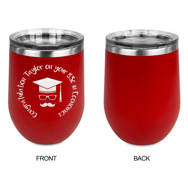 Hipster Graduate Stainless Wine Tumblers - Red - Single Sided - Approval