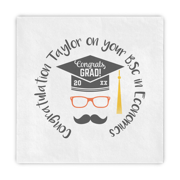 Custom Hipster Graduate Decorative Paper Napkins (Personalized)