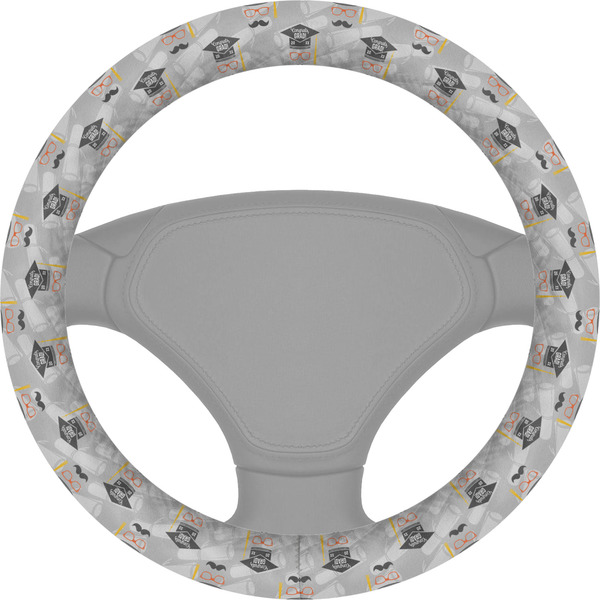 Custom Hipster Graduate Steering Wheel Cover (Personalized)