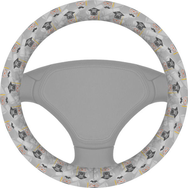 Custom Hipster Graduate Steering Wheel Cover (Personalized)