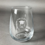 Hipster Graduate Stemless Wine Glass (Single) (Personalized)