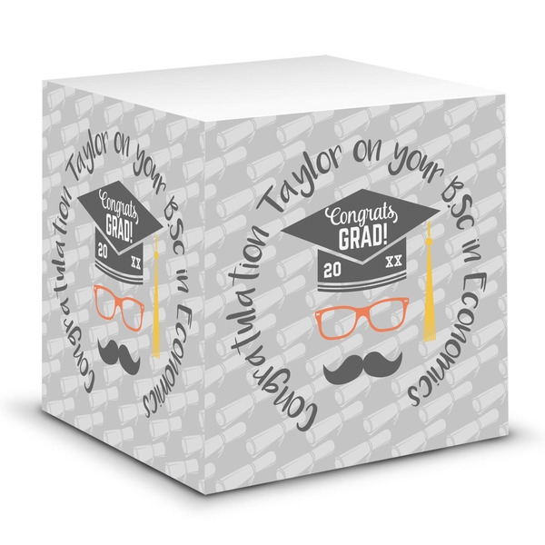 Custom Hipster Graduate Sticky Note Cube (Personalized)