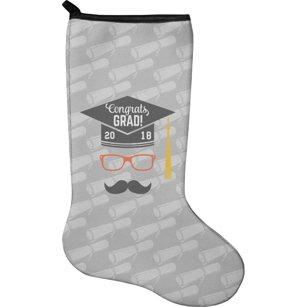 Custom Hipster Graduate Holiday Stocking - Neoprene (Personalized)