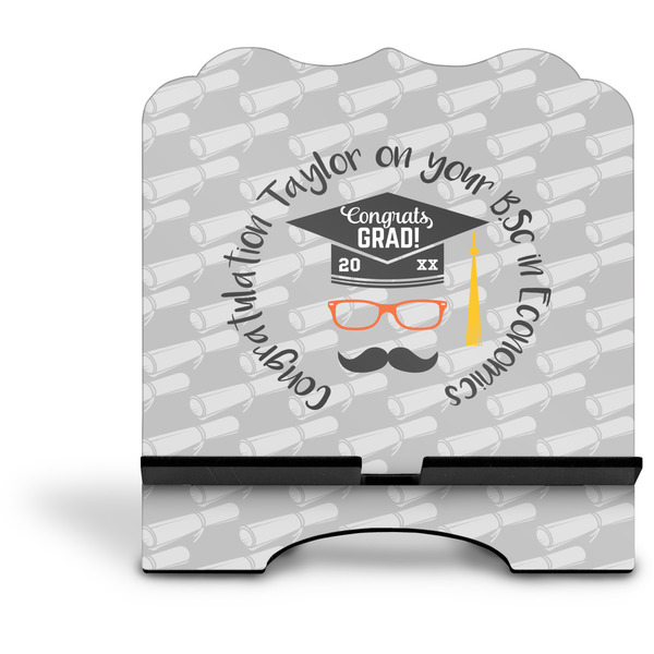 Hipster Graduate Stylized Tablet Stand - Front without iPad