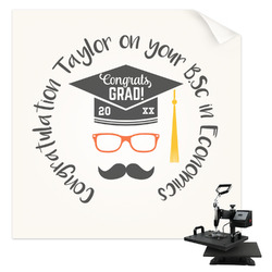 Hipster Graduate Sublimation Transfer - Shirt Back / Men (Personalized)