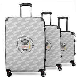 Hipster Graduate 3 Piece Luggage Set - 20" Carry On, 24" Medium Checked, 28" Large Checked (Personalized)