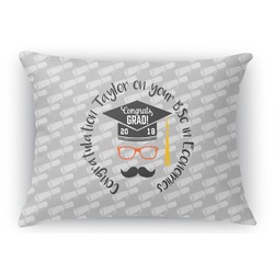 Hipster Graduate Rectangular Throw Pillow Case (Personalized)