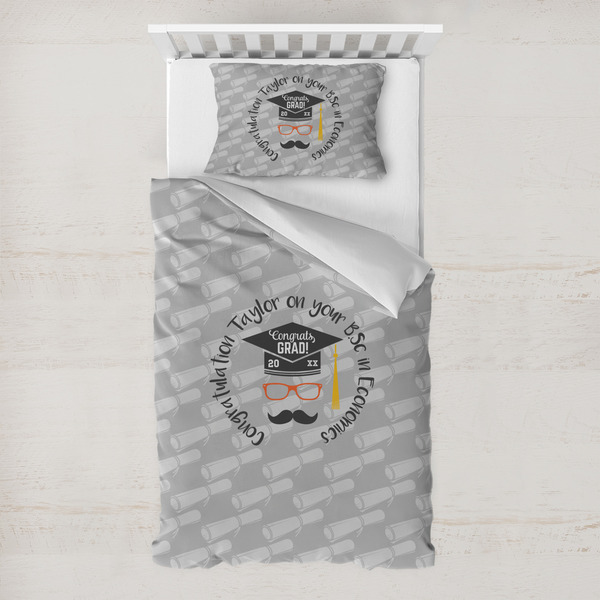 Custom Hipster Graduate Toddler Bedding w/ Name or Text