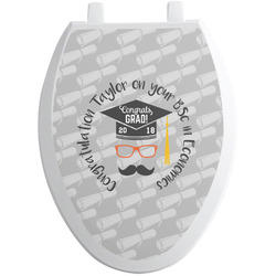 Hipster Graduate Toilet Seat Decal - Elongated (Personalized)