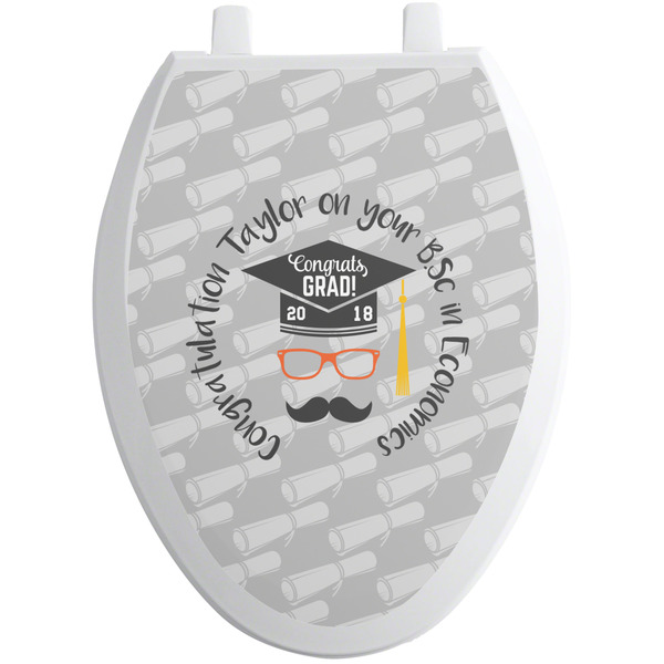 Hipster Graduate Toilet Seat Decal Elongated