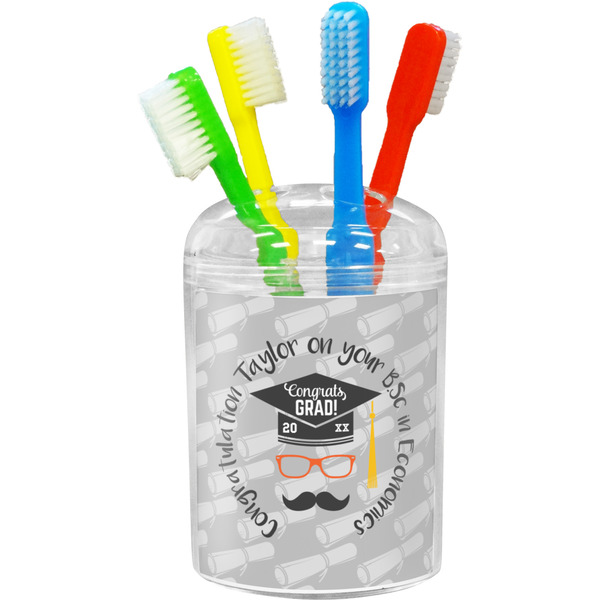 Custom Hipster Graduate Toothbrush Holder (Personalized)