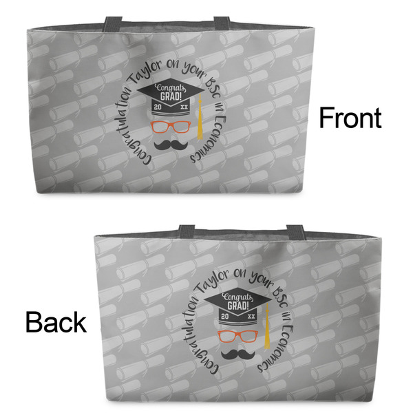 Hipster Graduate Tote w/Black Handles - Front & Back Views