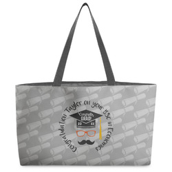 Hipster Graduate Beach Totes Bag - w/ Black Handles (Personalized)