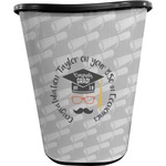 Hipster Graduate Waste Basket - Single Sided (Black) (Personalized)