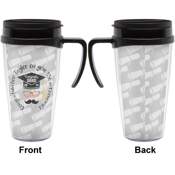 Hipster Graduate Travel Mug with Black Handle - Approval