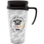 Hipster Graduate Acrylic Travel Mug with Handle (Personalized)