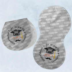 Hipster Graduate Burp Pads - Velour - Set of 2 w/ Name or Text