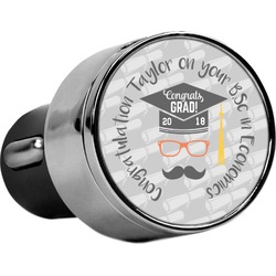 Hipster Graduate USB Car Charger (Personalized)