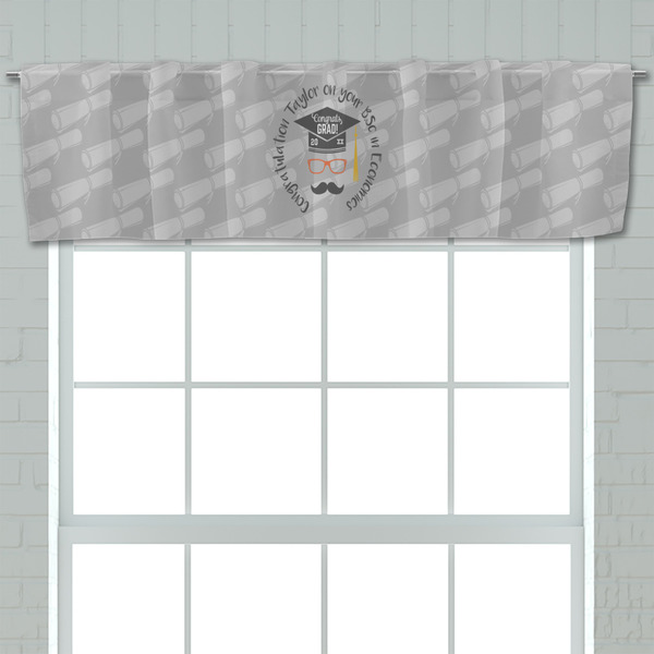 Hipster Graduate Valance - Closeup on window