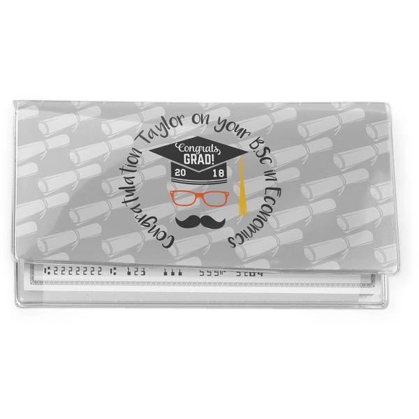 Custom Hipster Graduate Vinyl Checkbook Cover (Personalized)