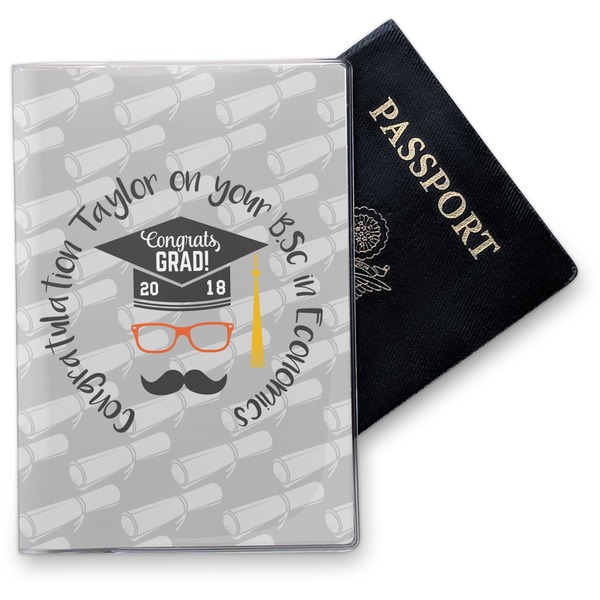 Custom Hipster Graduate Vinyl Passport Holder (Personalized)