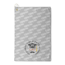 Hipster Graduate Waffle Weave Golf Towel (Personalized)