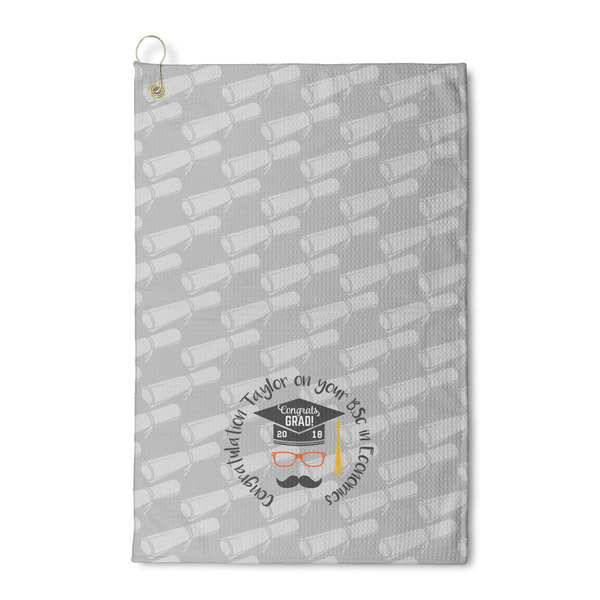 Custom Hipster Graduate Waffle Weave Golf Towel (Personalized)